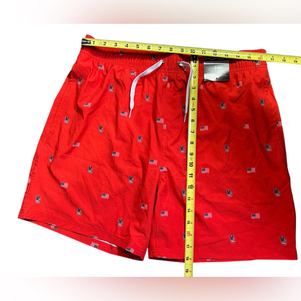 Trunks Surf & Swim Co. Patriotic Embroidered Regular Fit Swim Trunks Size L NWT - Picture 4 of 7
